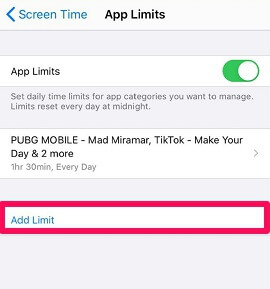 ajouter une limite d'utilisation