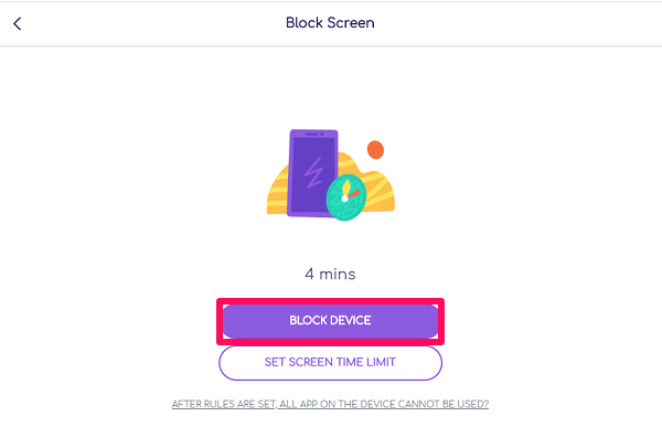 bloquer l'appareil avec famisafe
