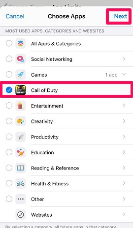limiter le temps d'écran iPhone