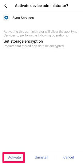 activer l'administrateur de l'appareil