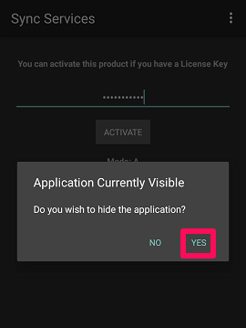 masquer l'application