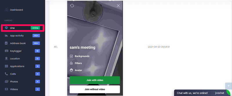 suivi des appels vidéo en ligne