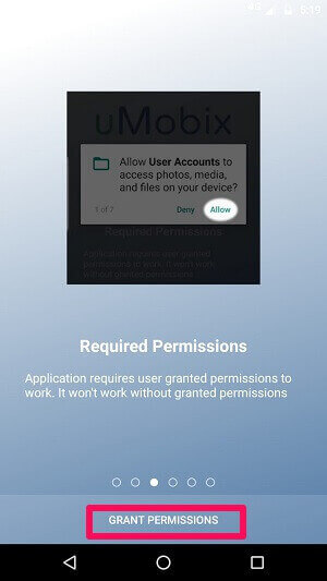donner des autorisations à umobix