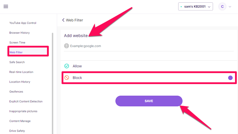 bloquer le site youtube