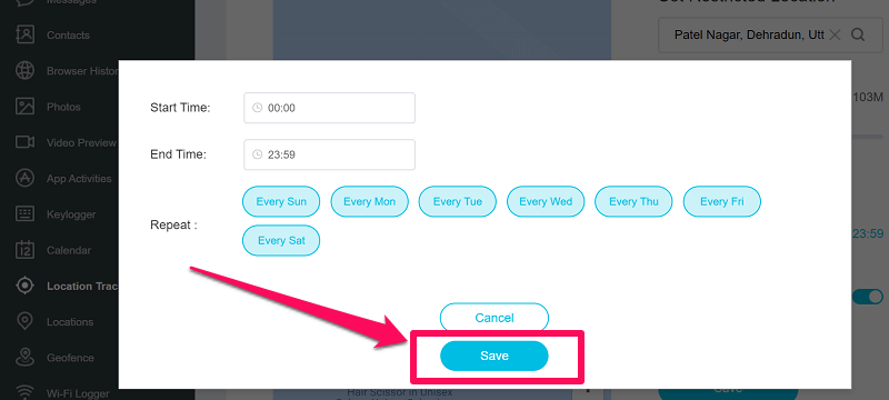 Planifier le timing de la clôture géographique