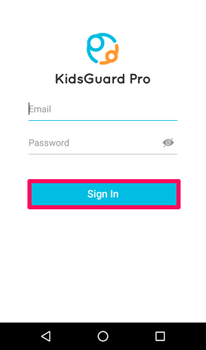 KidsGuard Pro Connectez-vous à l'appareil pour enfants