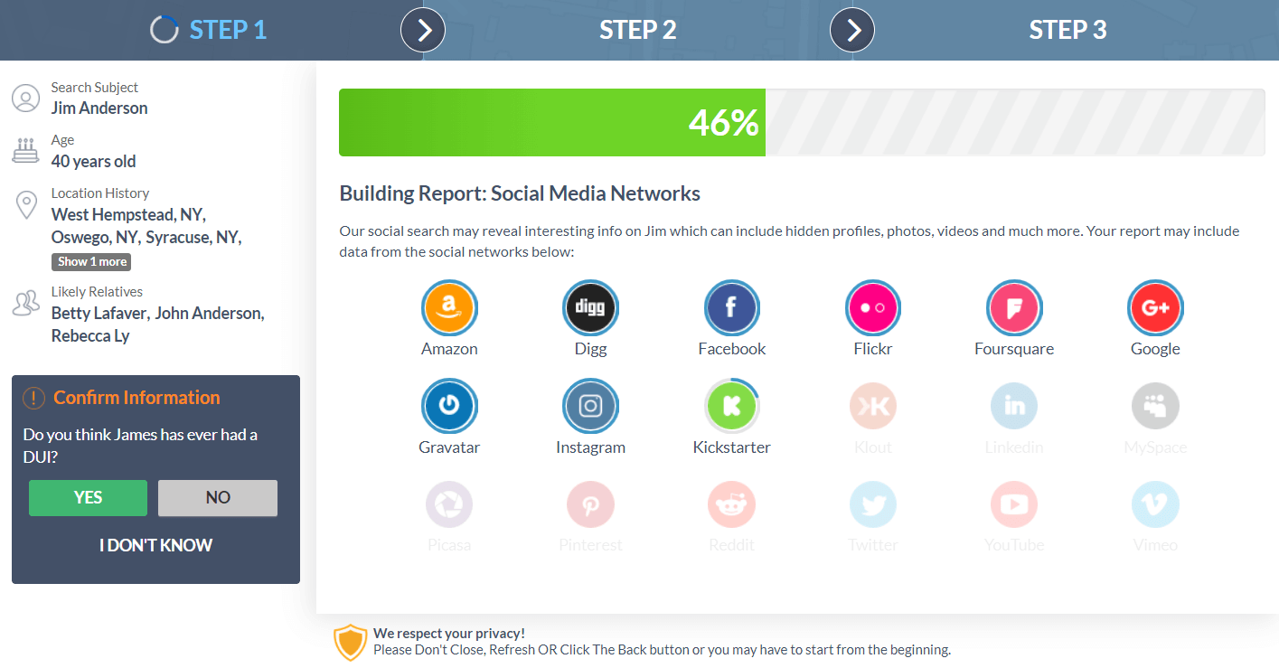 vérification des réseaux sociaux