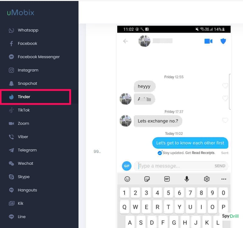 voir à qui quelqu'un parle sur tinder