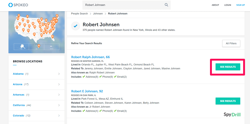 résultat de la recherche de personnes
