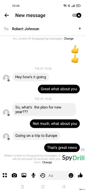 Afficher la conversation secrète