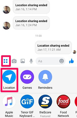 partage de position avec messenger