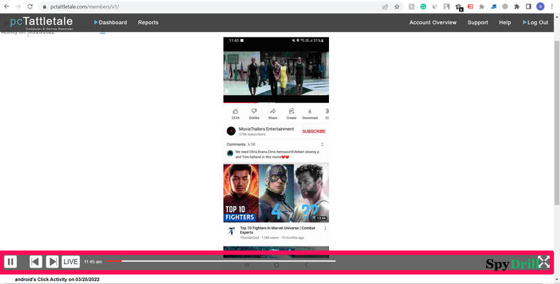 voir ce que quelqu'un fait sur son téléphone