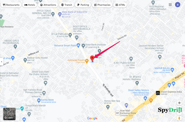 Emplacement sur la carte