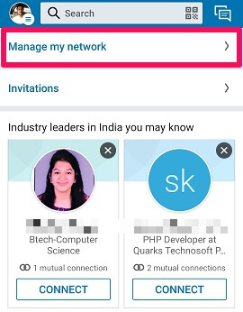 LinkedIn gérer mon réseau