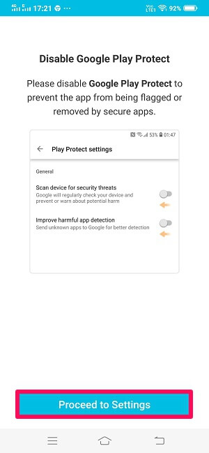 settings to disable read protection