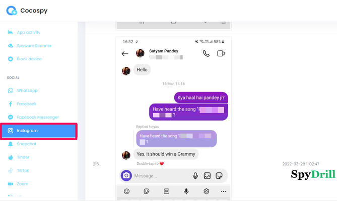 surveiller les messages instagram