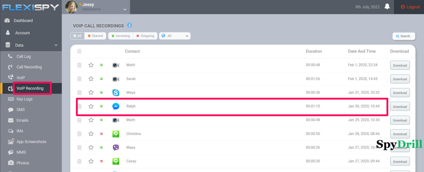 Enregistrement VoIP