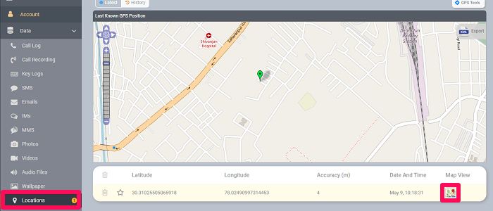 suivre l'emplacement de la femme