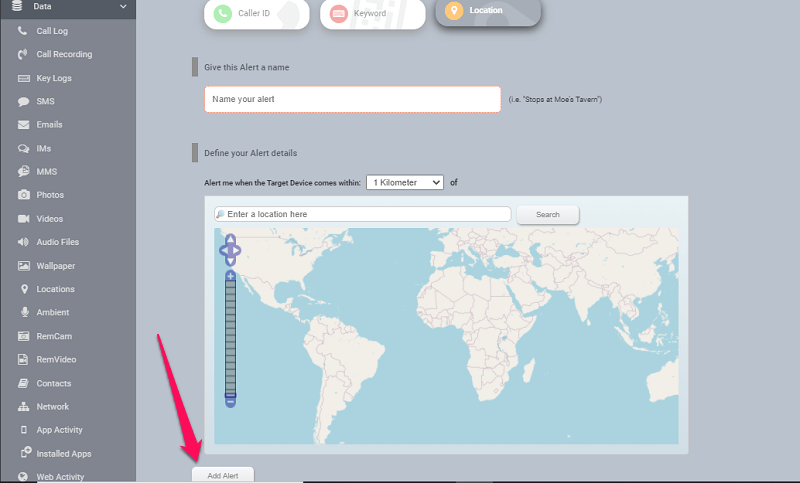 alerte de localisation