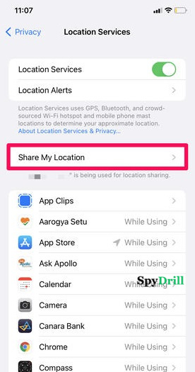 partager ma position sur iPhone