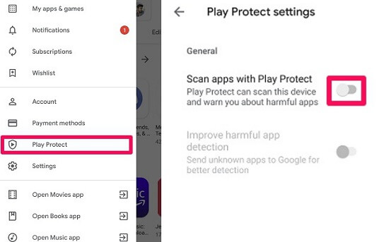 jouer protéger désactivé
