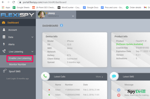 Activer l'interception d'appel