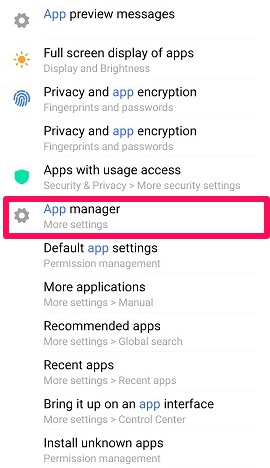 gestionnaire d'application